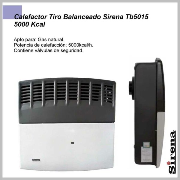 Calefactor tiro balanceado  SIRENA 5000KCAL TB-5015