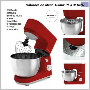 Batidora de mesa PEABODY 1000w roja PE-BM102R