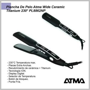 Planchita de pelo ATMA Wide Ceramic Titanium  PL8862NP