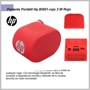 Parlante pastilla HP rojo USB BT501 HP-53-BTS01-RO