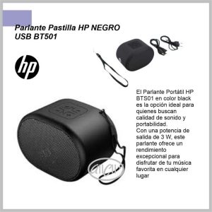 Parlante pastilla HP Negro USB BT501 HP-53-BTS01-NE