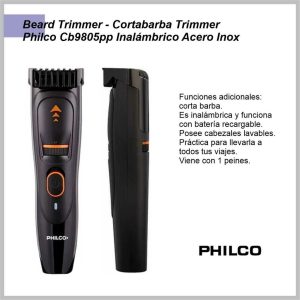 Corta Barba PHILCO inalámbrica Beard Trimmer CB9805PP