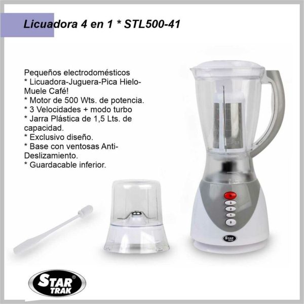 Licuadora STAR TRACK 4 en 1 plastico negro STL500-41