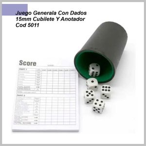 Juego de dados con cubilete 5011