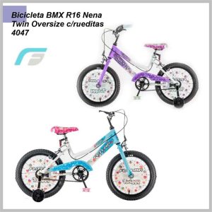 Bicicleta FUTURA BMX R16 Nena mod. TWIN Oversize c/rueditas 4047