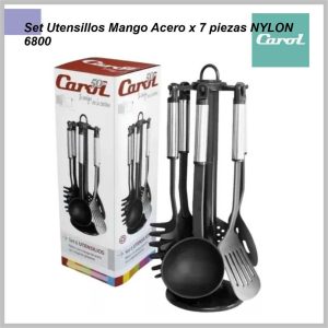 Set CAROL utensillos mango acero x 7 piezas 6800 nylon CAROL 1252