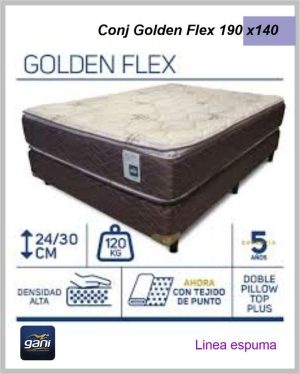Colchon GANI Golden Flex 3.0 190x140x30cm  Pillow Top Alta Densidad (2 plazas)