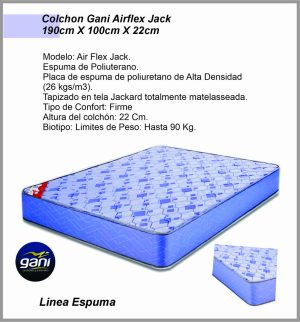 Colchon GANI Air Flex Jack 190x100x22  (1 1/2 plaza)