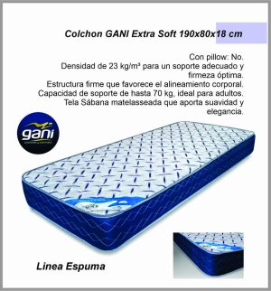 Colchon GANI Extra Soft 190x80x18cm (1 plaza)